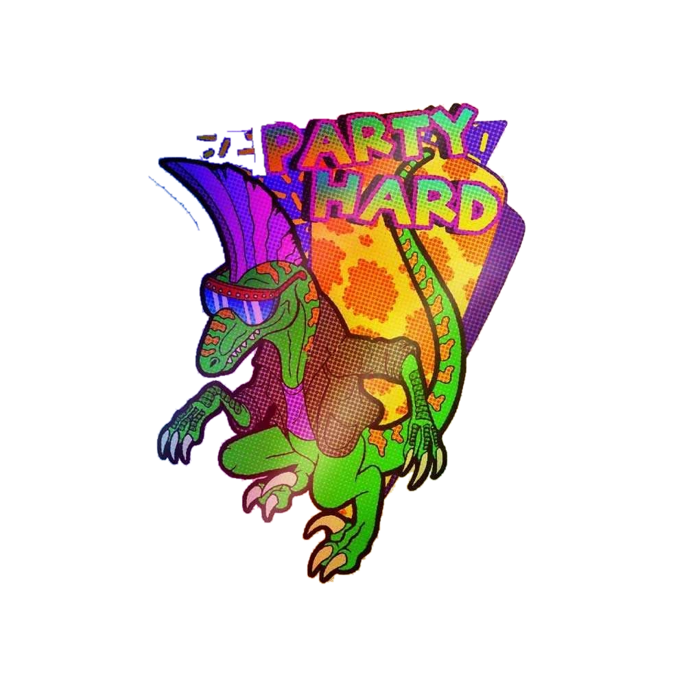 Party hard Holographic Stickers